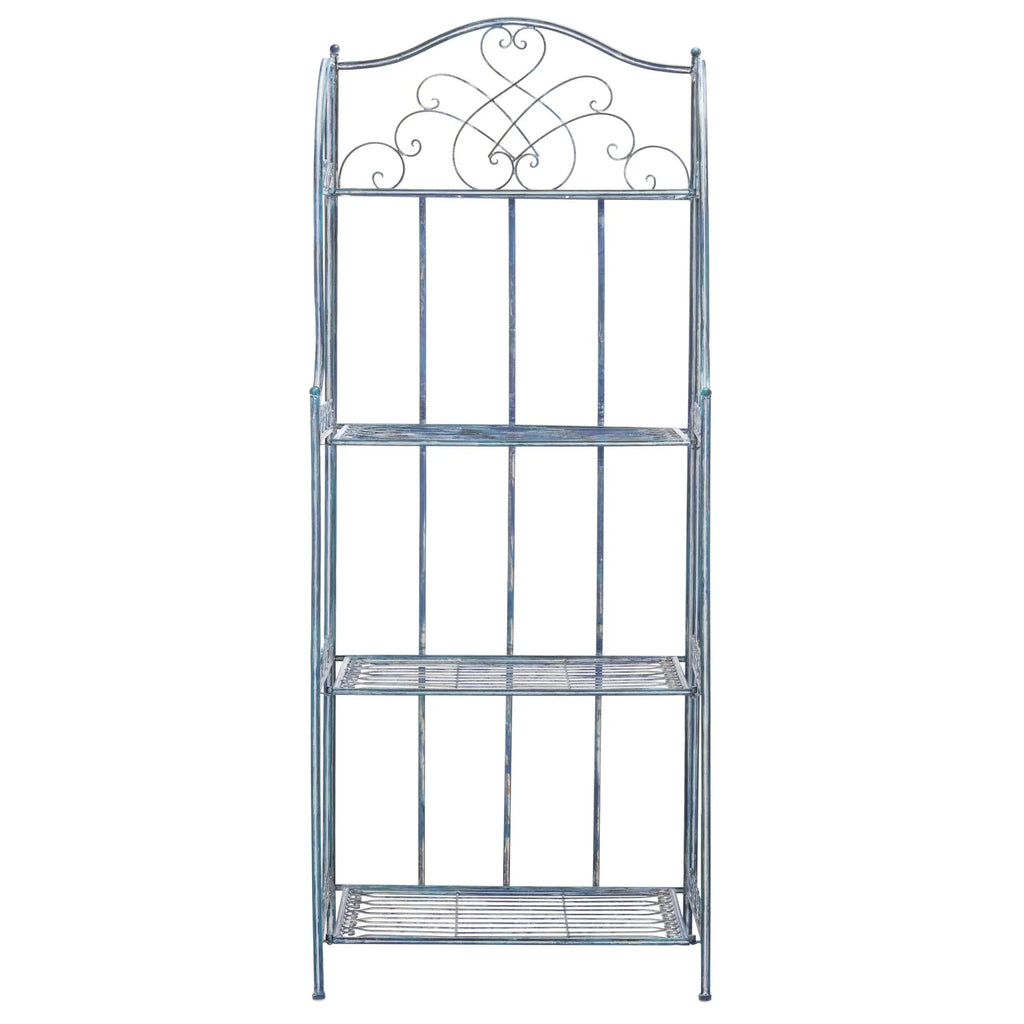 SAFAVIEH Bryn Étagère de boulanger d'extérieur victorienne en fer forgé à 4 niveaux - 63,5 cm l x 38,1 cm P x 160 cm H - 25L x 15P x 63H