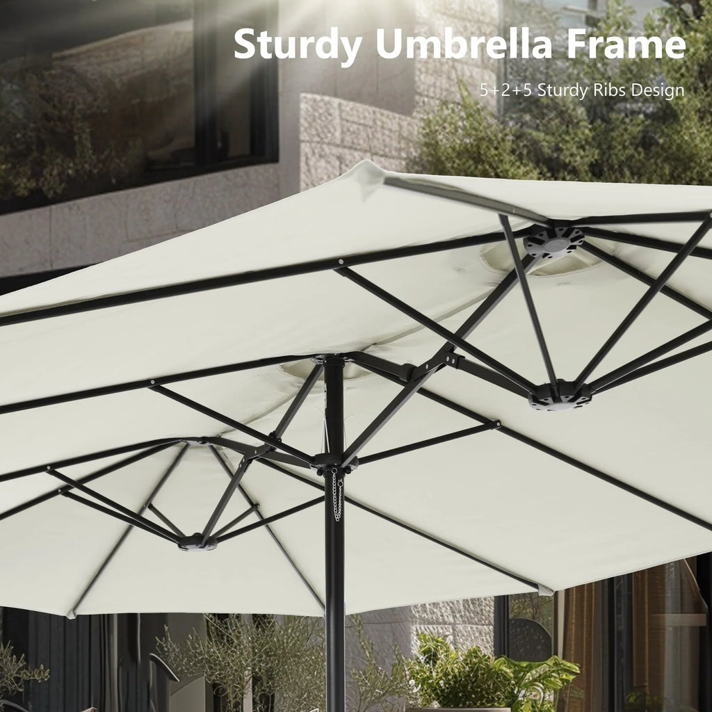 MAISON ARTS Grand Parasol Double Face de 4,5 m avec Base Incluse pour Patio