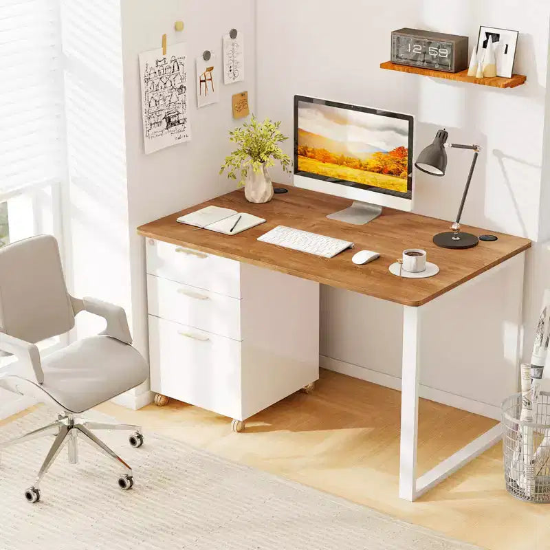 Plateau universel pour cadre de bureau standard et assis-debout - Noyer