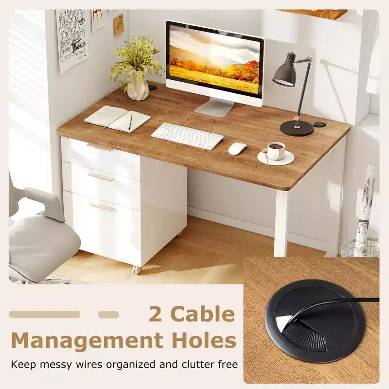 Plateau universel pour cadre de bureau standard et assis-debout - Noyer
