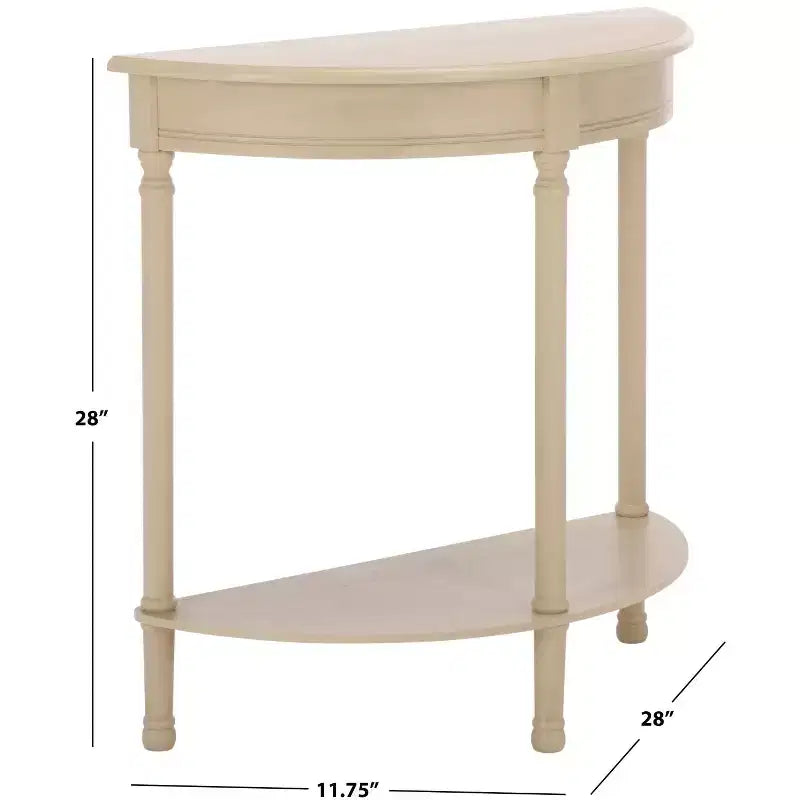 Console demi-lune - Style traditionnel, finition grège