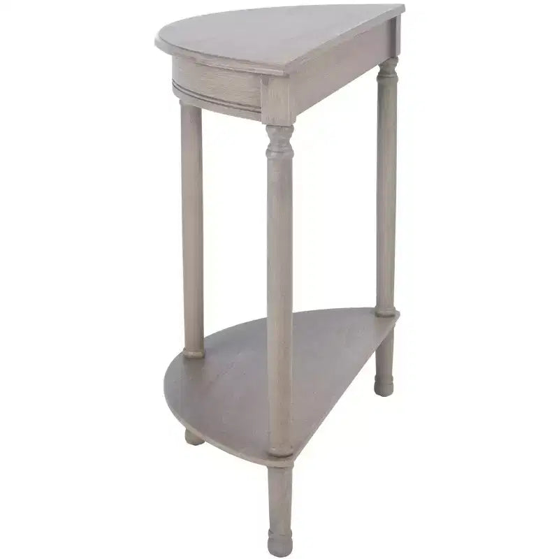 Console demi-lune - Style traditionnel, finition grège