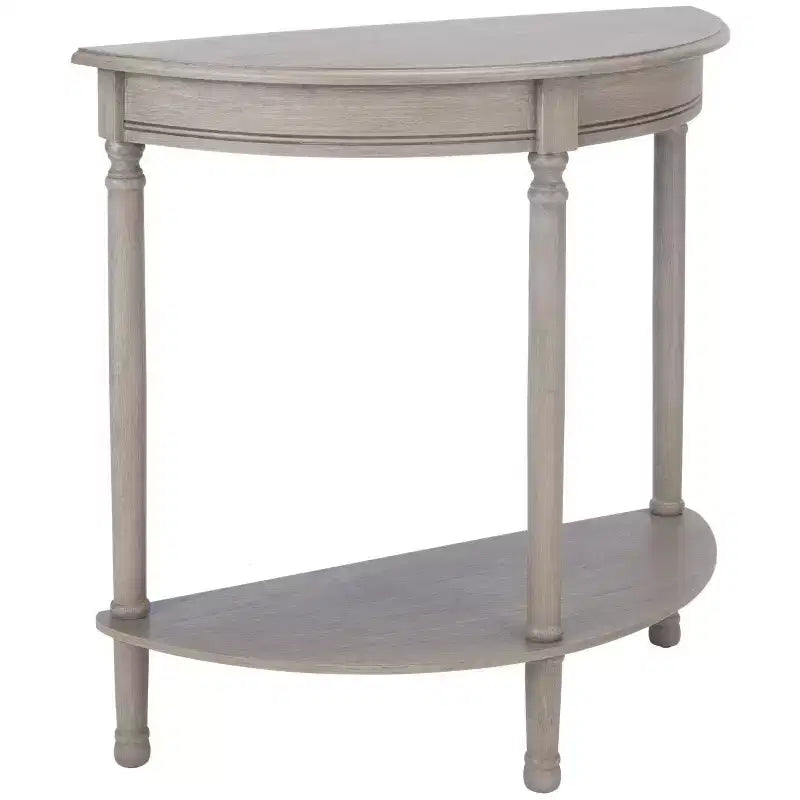Console demi-lune - Style traditionnel, finition grège