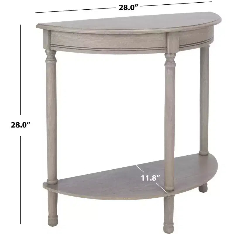Console demi-lune - Style traditionnel, finition grège