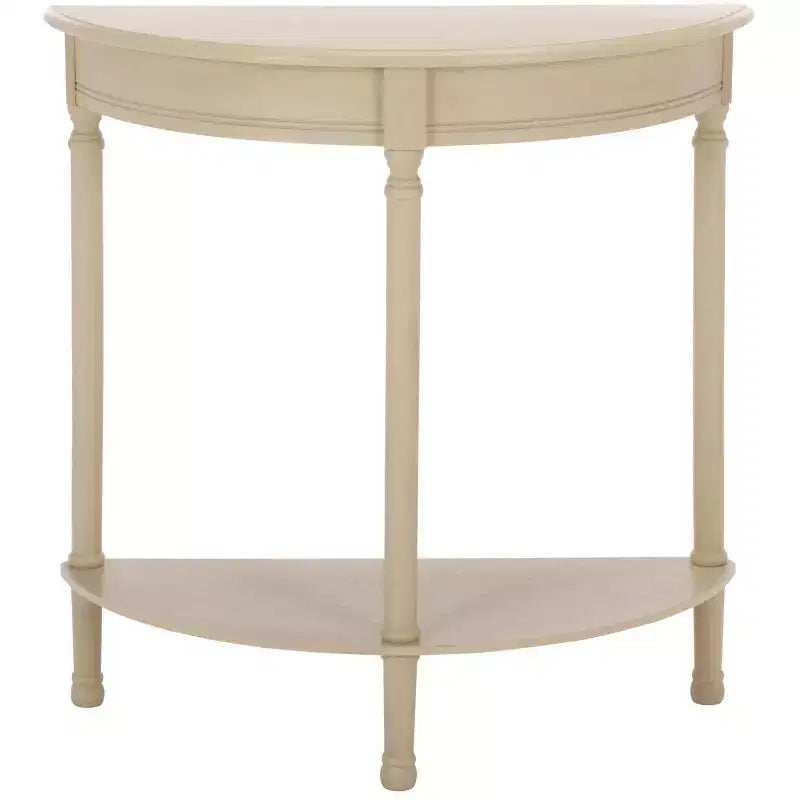 Console demi-lune - Style traditionnel, finition grège
