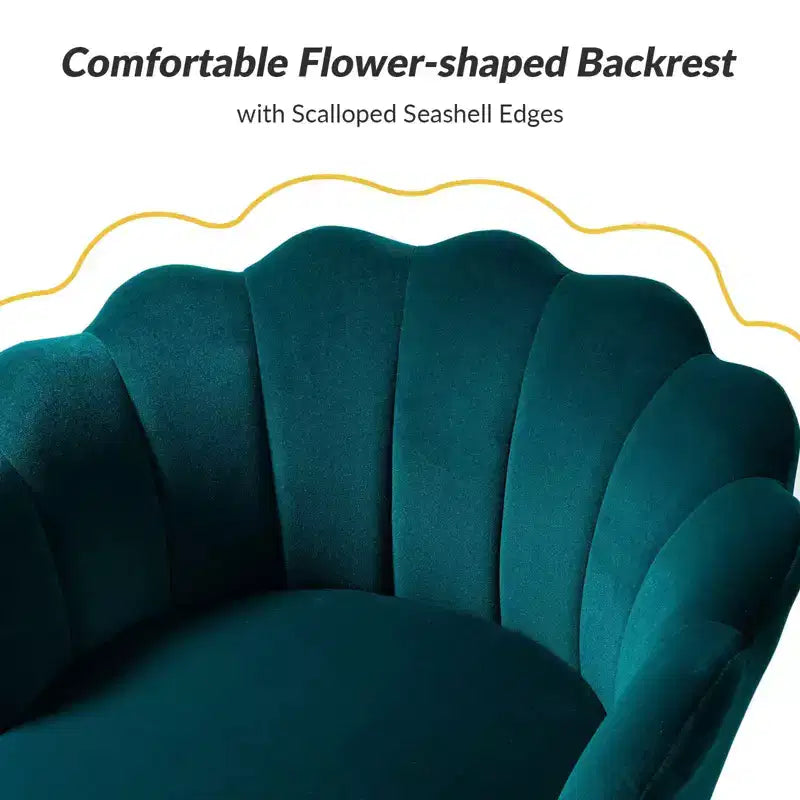 Fauteuil d'appoint de salon en forme de tonneau avec pieds en métal doré