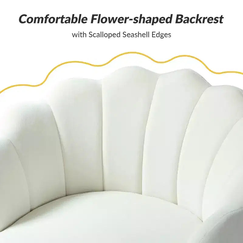 Fauteuil d'appoint de salon en forme de tonneau avec pieds en métal doré