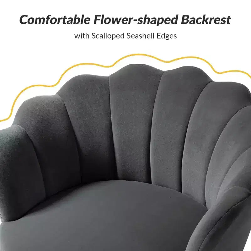 Fauteuil d'appoint de salon en forme de tonneau avec pieds en métal doré