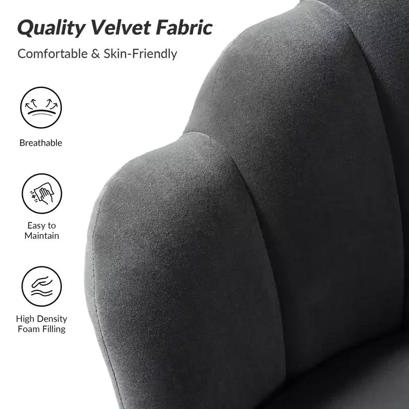 Fauteuil d'appoint de salon en forme de tonneau avec pieds en métal doré