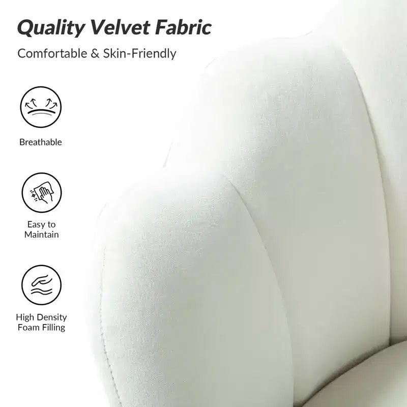 Fauteuil d'appoint de salon en forme de tonneau avec pieds en métal doré