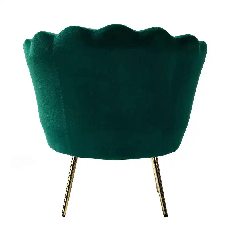 Fauteuil d'appoint de salon en forme de tonneau avec pieds en métal doré