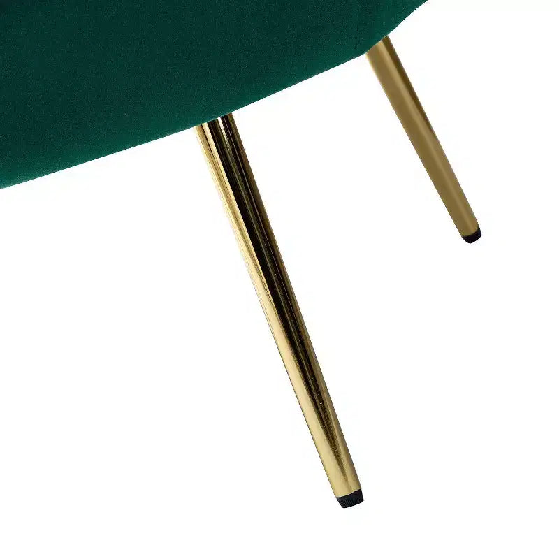 Fauteuil d'appoint de salon en forme de tonneau avec pieds en métal doré