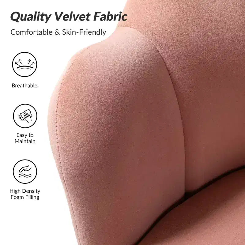 Fauteuil d'appoint de salon en forme de tonneau avec pieds en métal doré