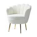 Fauteuil d'appoint de salon en forme de tonneau avec pieds en métal doré