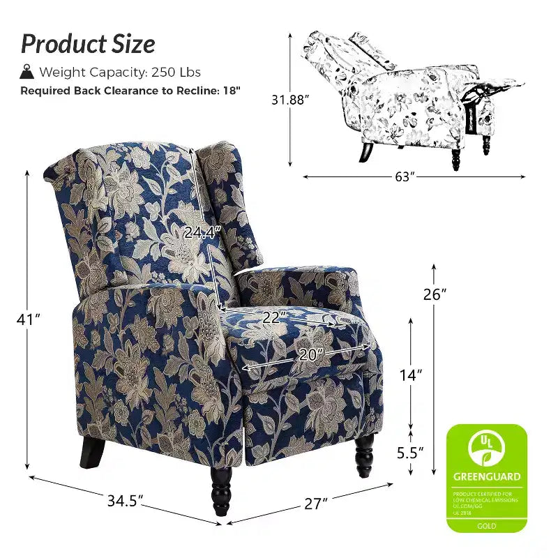 Fauteuil inclinable manuel moderne en polyester pour salon