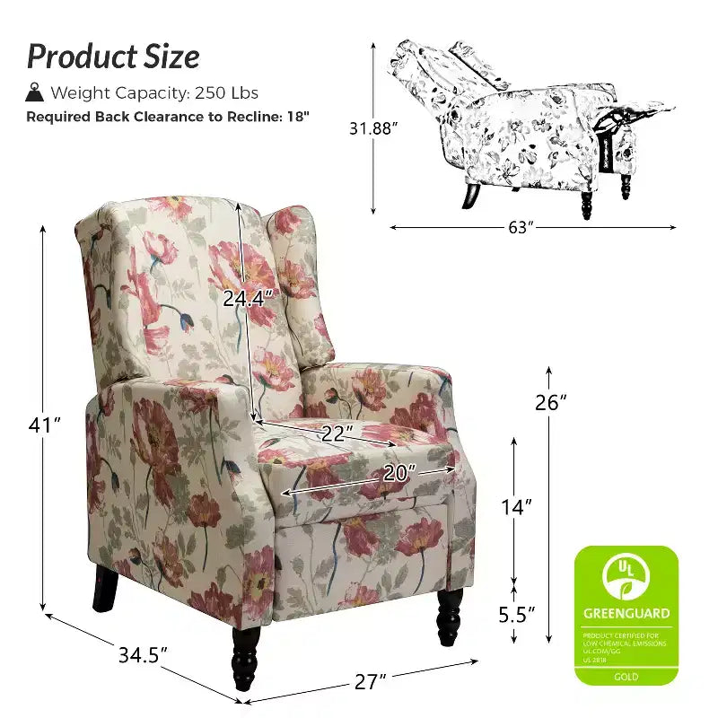 Fauteuil inclinable manuel moderne en polyester pour salon