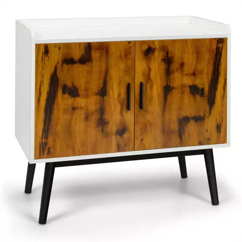 Bahut de Rangement avec 2 Portes et Pieds en Métal - 81 cm
