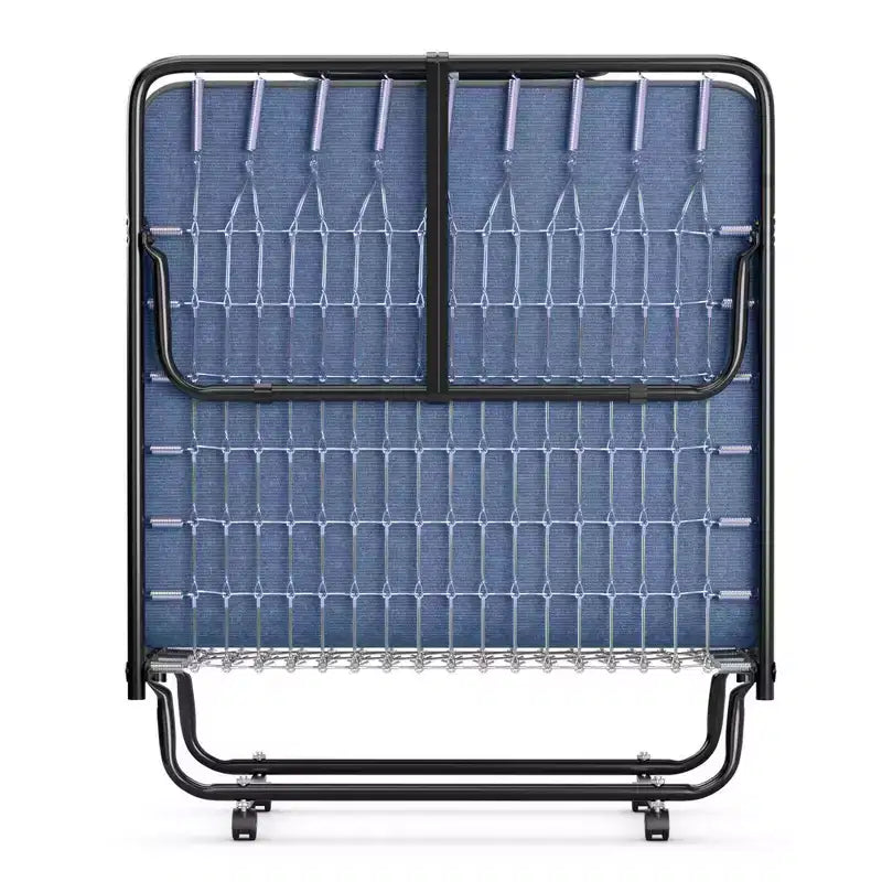 Lit pliant avec matelas en mousse à mémoire de forme, lit d'appoint portable sur roulettes - Marine