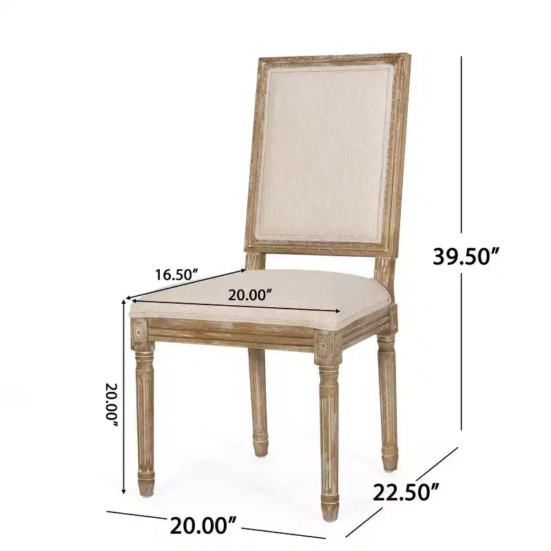 Lot de 2 chaises de salle à manger en bois rembourrées, style campagne française