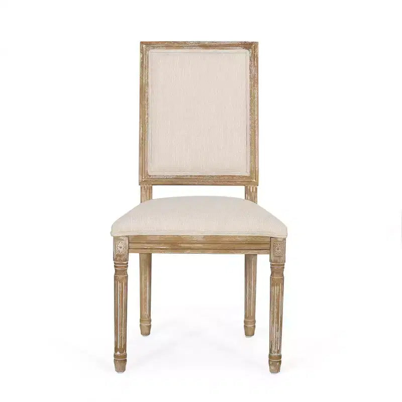 Lot de 2 chaises de salle à manger en bois rembourrées, style campagne française
