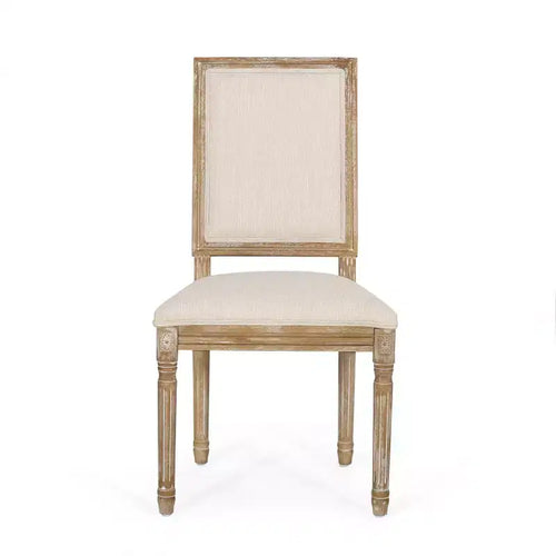 Lot de 2 chaises de salle à manger en bois rembourrées, style campagne française