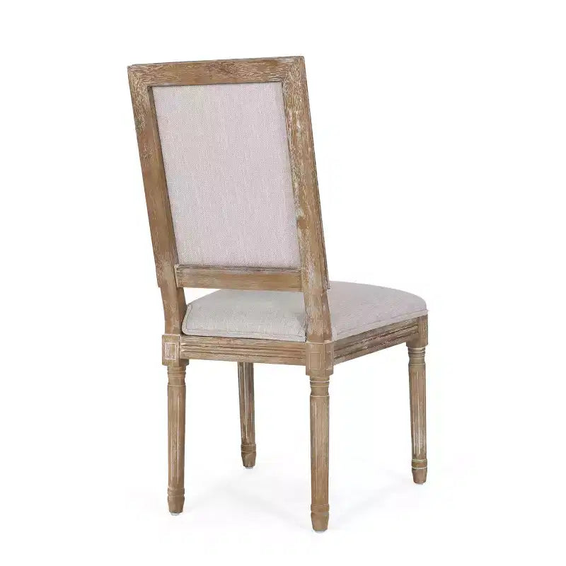 Lot de 2 chaises de salle à manger en bois rembourrées, style campagne française