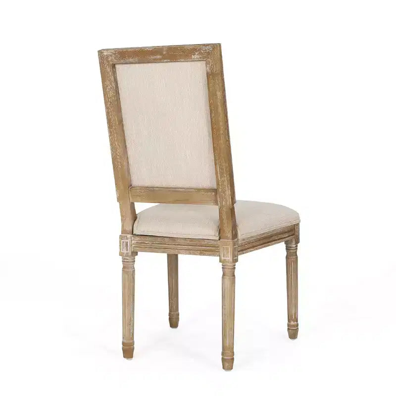 Lot de 2 chaises de salle à manger en bois rembourrées, style campagne française