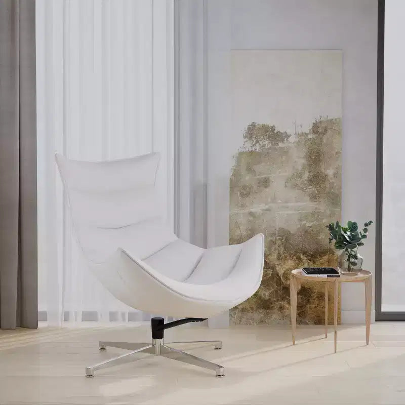 Fauteuil d'appoint pivotant profilé avec piètement en métal croisé