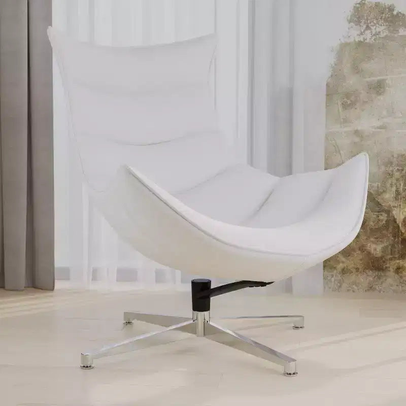 Fauteuil d'appoint pivotant profilé avec piètement en métal croisé