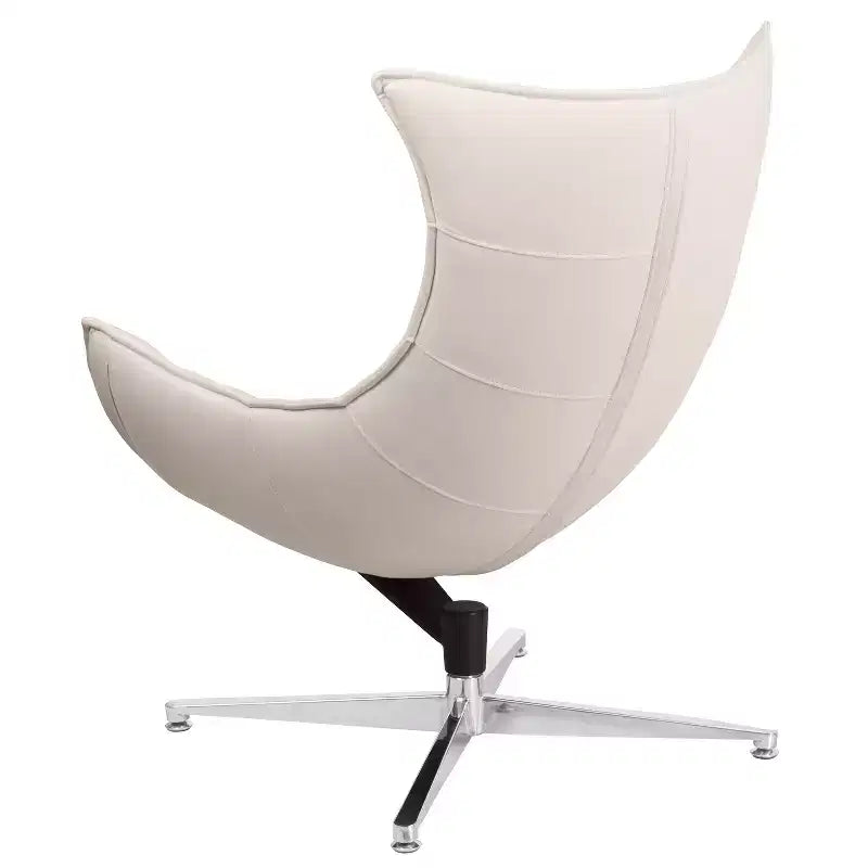 Fauteuil d'appoint pivotant profilé avec piètement en métal croisé