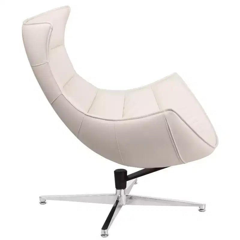 Fauteuil d'appoint pivotant profilé avec piètement en métal croisé