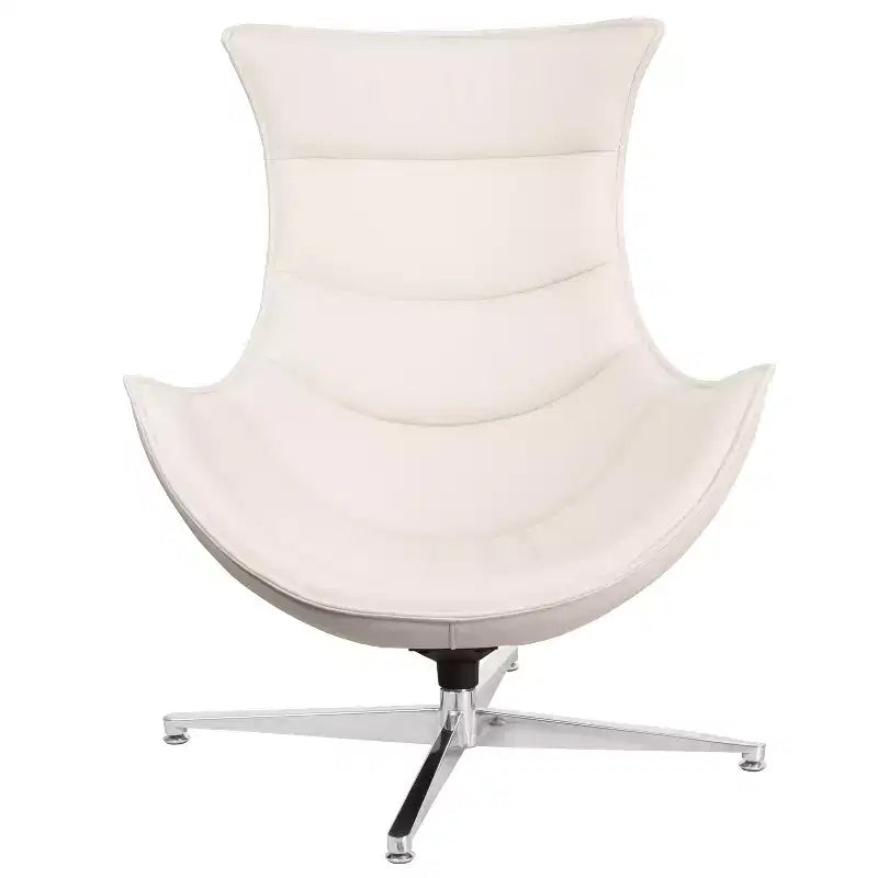 Fauteuil d'appoint pivotant profilé avec piètement en métal croisé