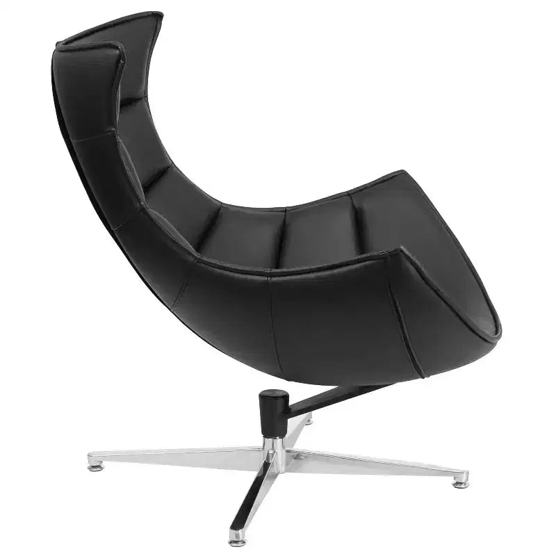 Fauteuil d'appoint pivotant profilé avec piètement en métal croisé