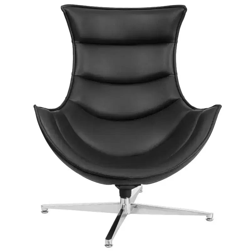 Fauteuil d'appoint pivotant profilé avec piètement en métal croisé
