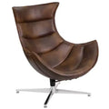 Fauteuil d'appoint pivotant profilé avec piètement en métal croisé