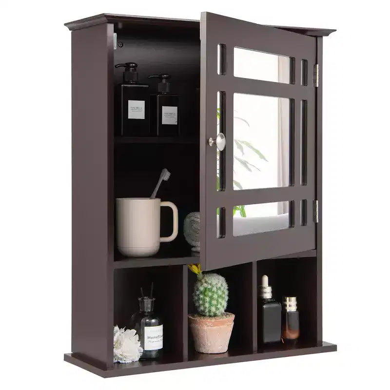 Armoire à pharmacie murale avec miroir et étagère réglable