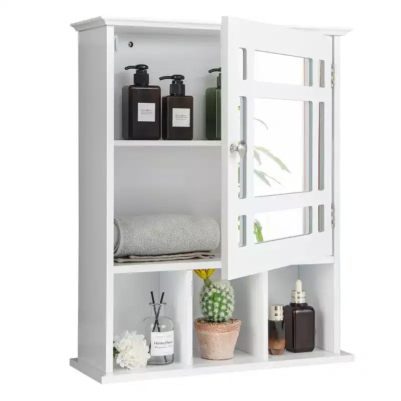 Armoire à pharmacie murale avec miroir et étagère réglable