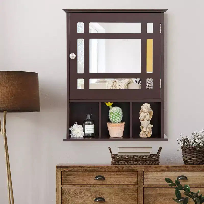 Armoire à pharmacie murale avec miroir et étagère réglable