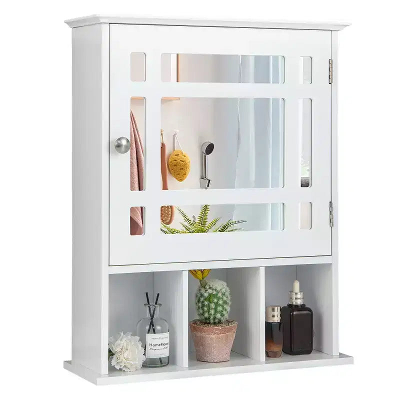 Armoire à pharmacie murale avec miroir et étagère réglable