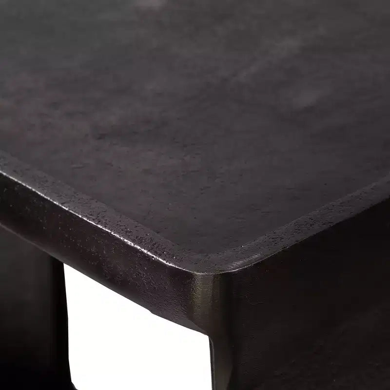 Table d'appoint latérale style industriel antique en nickel avec rangement ouvert