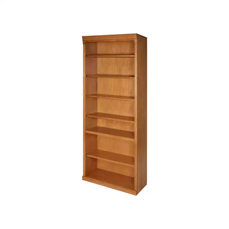 Bibliothèque en bois de 213 cm de haut avec 7 étagères et des ferrures en métal teinté