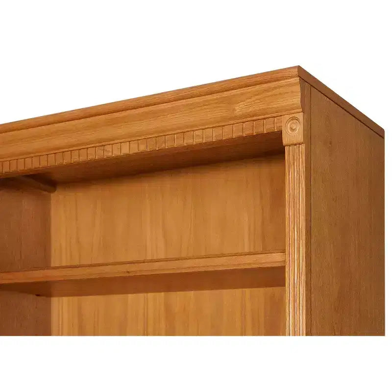 Bibliothèque en bois de 213 cm de haut avec 7 étagères et des ferrures en métal teinté