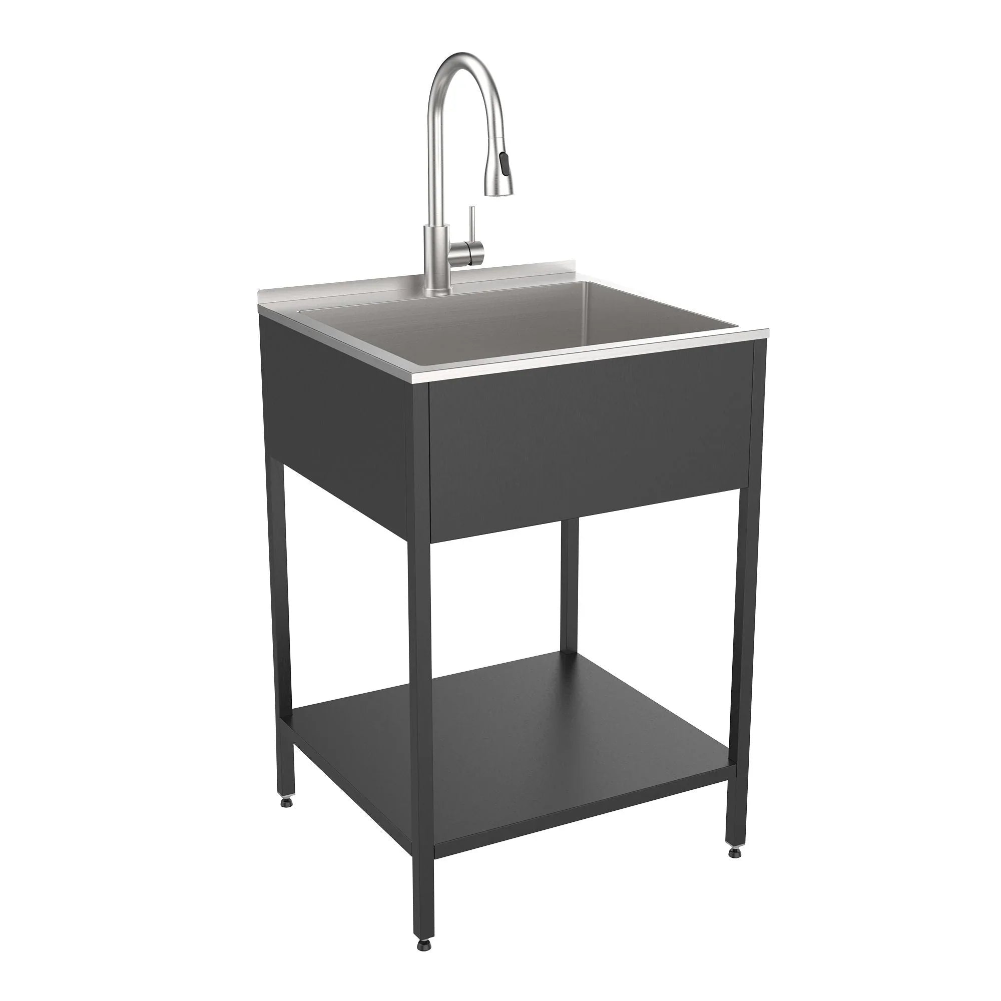 Transolid EWS-2422S Évier de buanderie et support de lavage en acier inoxydable de 24 po L x 22 po P x 35 po H - 24 po x 22 po