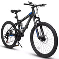 VTT Okak 26 pouces avec freins à disque, vélo adulte 21 vitesses avec cadre durable et double amortissement arrière, vélo pour le cyclisme sur route en ville