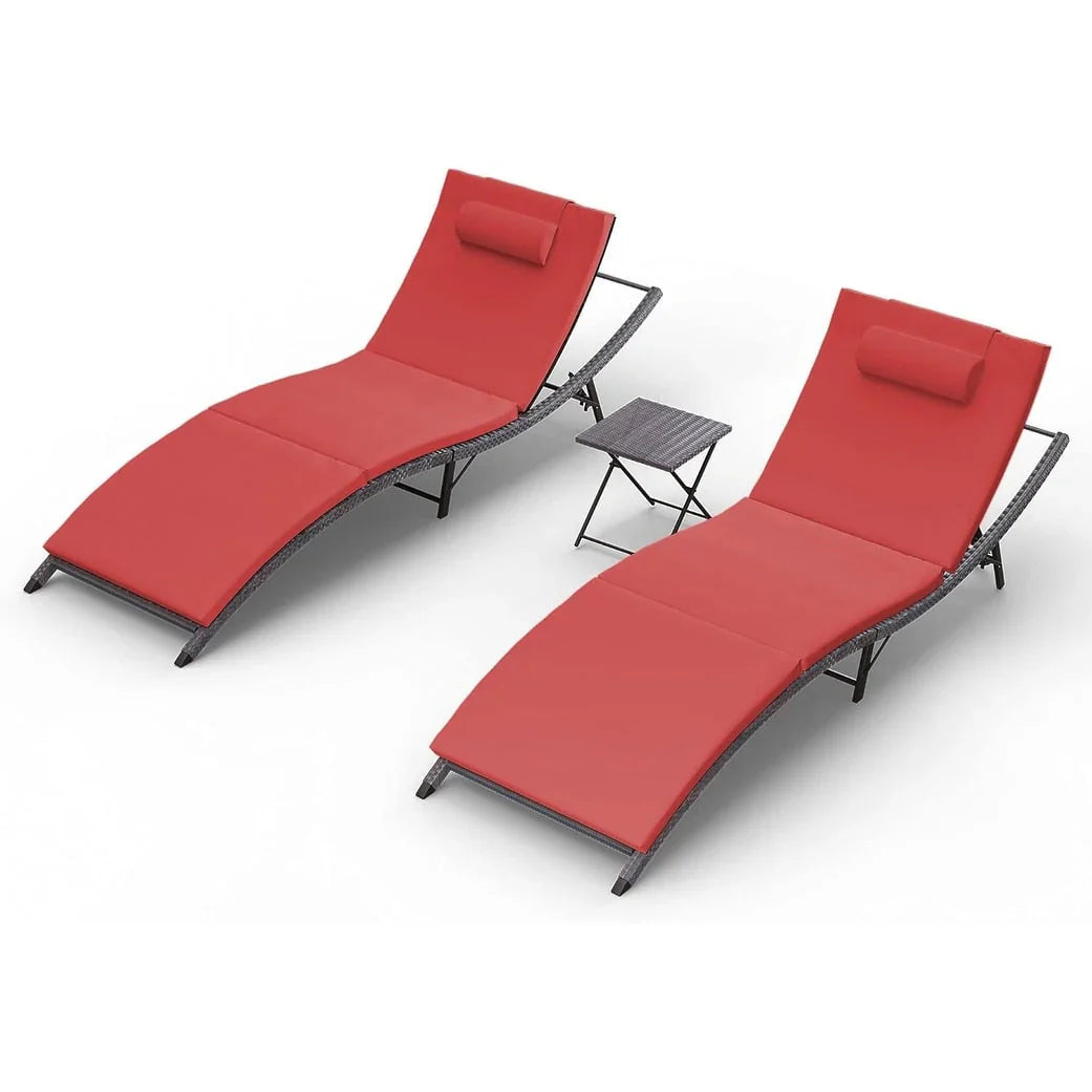 Ensemble de 3 chaises longues d'extérieur Kullavik